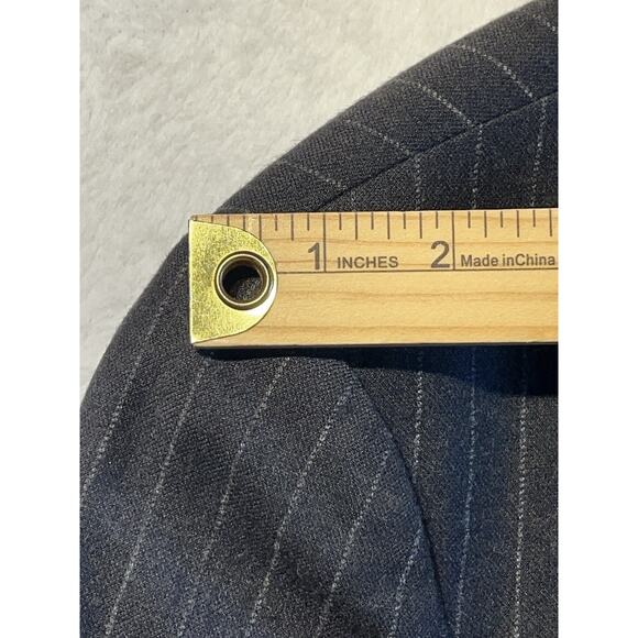 Armani Collezioni 44L 35x30 Gray Stripe Mens Wool Cashmere Flannel Finish Lux - Picture 8 of 16